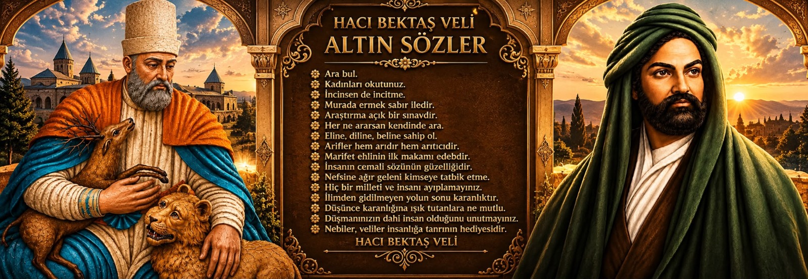 Hacı Bektaş Veli Altın Sözler Panoramik Görsel